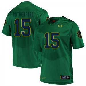 Notre Dame Fighting Irish Men's Isaiah Rutherford #15 Green Under Armour Authentic Stitched College NCAA Football Jersey LUT6699FY